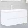 vidaXL Mobile con Lavabo Integrato Bianco in Legno Multistrato
