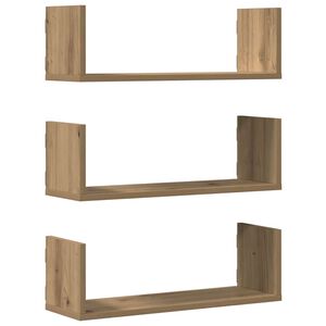 vidaXL Mensole Parete 3pz Rovere Artigianale 58x18x18 cm in Truciolato
