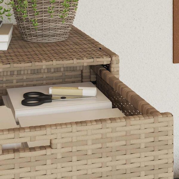 vidaXL Armadietto Portaoggetti Giardino Beige 105x55x113cm Polyrattan
