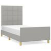 vidaXL Giroletto senza Materasso Grigio Chiaro 80x200 cm Tessuto