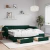 vidaXL Divano Letto Estraibile Cassetti Verde Scuro 90x200cm Velluto