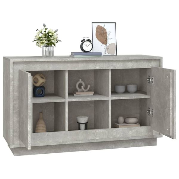 vidaXL Credenza Grigio Cemento 102x35x60 cm in Legno Multistrato
