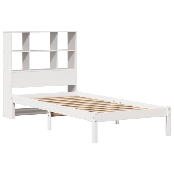 vidaXL Letto Libreria senza Materasso Bianco 90x190 cm Massello Pino