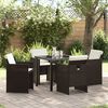 vidaXL Set da Pranzo per Giardino 5 pcs Marrone polyrattan