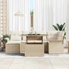 vidaXL Set Divano da Giardino con cuscino 7 pcs Beige Poly Rattan