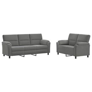vidaXL Set di divani 2 pcs Grigio Scuro Velluto