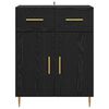 vidaXL Credenza Rovere Nero 69,5 x 34 x 90 cm Legno multistrato