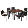 vidaXL Set da Pranzo da Giardino 7 pz in Polyrattan e Acacia Nero