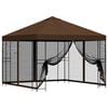 vidaXL Gazebo da giardino con pareti laterali 3 x 3 m Marrone