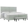 vidaXL Letto a molle con materasso Grigio chiaro 200 x 200 cm Velluto