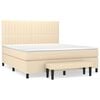 vidaXL Giroletto a Molle con Materasso Crema 180x200 cm in Tessuto