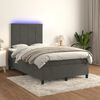 vidaXL Letto a Molle Materasso e LED Grigio Scuro 120x190cm in Velluto