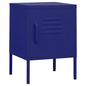 vidaXL Comodino Blu Marino 35x35x51 cm in Acciaio