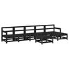 vidaXL Set Divani da Giardino 7 pz con Cuscini in Legno Massello Nero