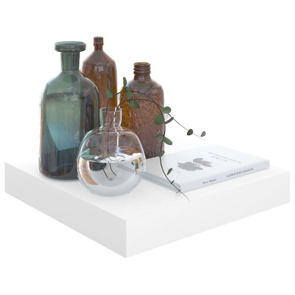 vidaXL Scaffali a Parete 2 pz Bianco Lucido 23x23,5x3,8 cm in MDF