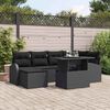 vidaXL Set Divano da Giardino con cuscino 7 pcs Nero