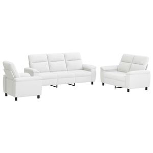 vidaXL Set di divani 3 pcs Bianco Tessuto