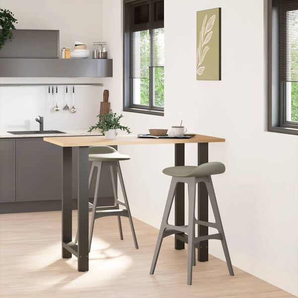 vidaXL Gambe per tavolo da bar antracite 2 pz 60x(100-101) cm in acciaio