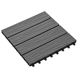 vidaXL Piastrella per Decking Design 3D 11 pcs Grigio 30 x 30 cm WPC
