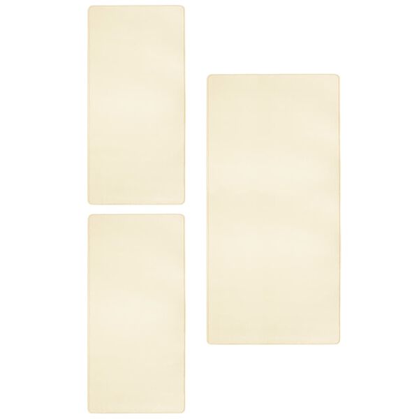vidaXL Tappeti per Camera da Letto Shaggy a Pelo Lungo Pile 3 pz Crema