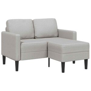 vidaXL Divano 2 Posti con Chaise a L Grigio Nuvola 125 cm in Tessuto