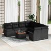 vidaXL Set Divano da Giardino con archiviazione 9 pcs Nero polyrattan