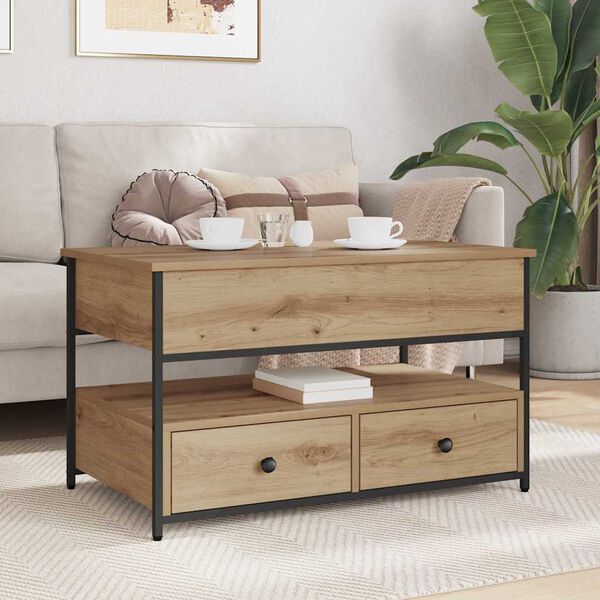 vidaXL Tavolino da salotto Rovere artigianale 85 x 50 x 50 cm