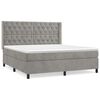 vidaXL Giroletto a Molle con Materasso Grigio Chiaro 160x200cm Velluto