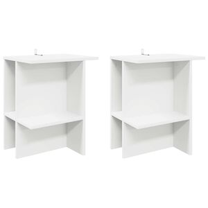 vidaXL Tavolino da salotto 2 pcs Bianco 40 x 30 x 49 cm