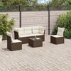vidaXL Set Divano da Giardino 6 pz con Cuscini Marrone in Polyrattan