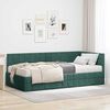 vidaXL Struttura Letto Angolare con Materasso 2 pcs Verde Velluto