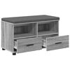 vidaXL Panca per ingresso con cuscino Grigio Sonoma 80 x 38 x 46 cm