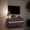vidaXL Mobile TV a Parete con Luci LED Rovere Marrone 100x31x45 cm