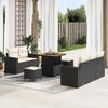 vidaXL Set Divano da Giardino 8 pcs Nero e Crema polyrattan