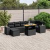 vidaXL Set Divani da Giardino con Cuscini 8 pz Nero in Polyrattan