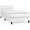 vidaXL Giroletto a Molle con Materasso Bianco 90x190 cm in Similpelle
