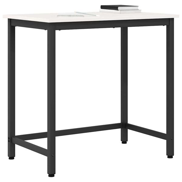 vidaXL tavolo Bianco 80 x 50 x 77 cm Legno ingegnerizzato e acciaio