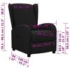 vidaXL Poltrona Reclinabile in Tessuto Nero