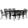 vidaXL Set da Pranzo da Giardino 9 pz in Acciaio Nero