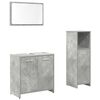 vidaXL Set Mobili da Bagno 3 pz Grigio Cemento in Legno Multistrato