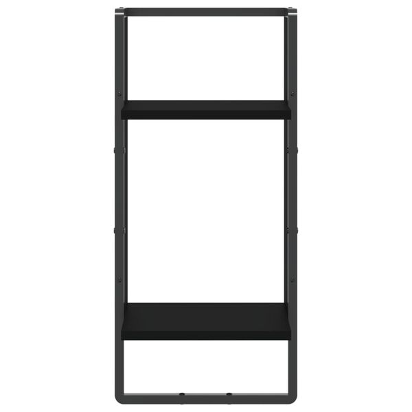 vidaXL Mensola da Parete con Asta Nera 30x25x65 cm