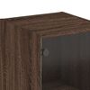 vidaXL Credenza con Ante in Vetro Rovere Marrone 35x37x142 cm