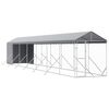 vidaXL Cuccia Cani da Esterno Tetto Argento 2x14x2,5 m Acciaio Zincato
