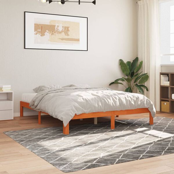 vidaXL Letto senza Materasso Marrone Cera 180x200 cm in Legno di Pino