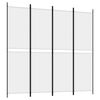 vidaXL Divisorio a 4 Pannelli Bianco 200x200 cm Tessuto