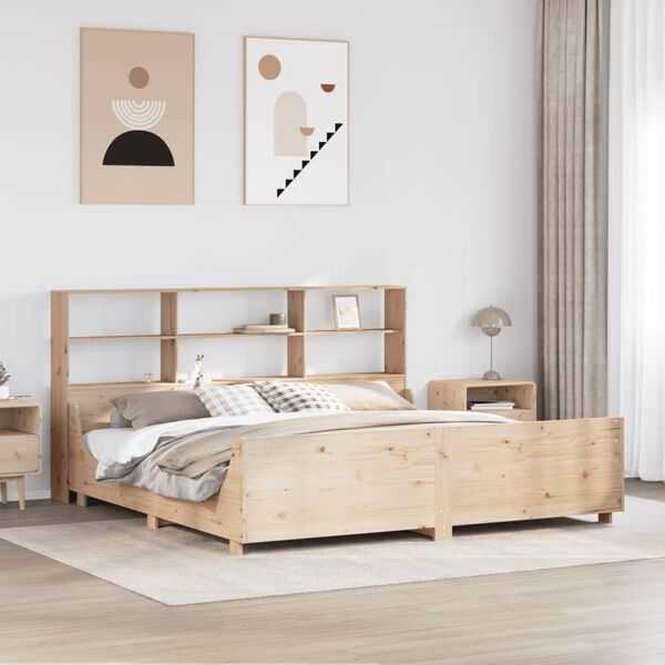 vidaXL Letto Libreria senza Materasso 180x200 cm Legno Massello