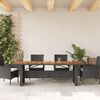 vidaXL Tavolo Giardino Piano Legno Acacia Nero 240x90x75 cm Polyrattan