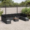 vidaXL Set Divano da Giardino 11 pcs Nero