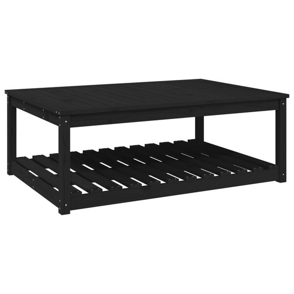 vidaXL Tavolo da Giardino Nero 121x82,5x45 cm Legno Massello di Pino