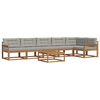 vidaXL Set di divani da esterno 7 pcs Grigio Naturale e Chiaro